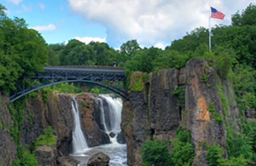 Bridge and waterfall in Passaic County, New Jersey.